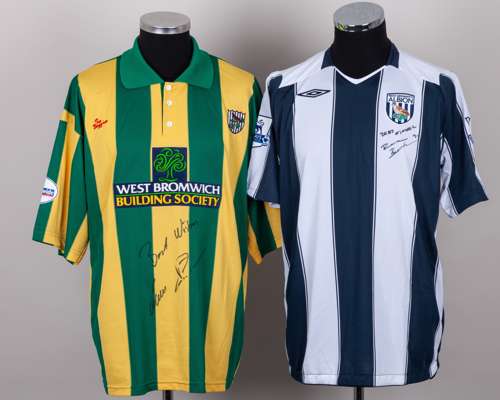 Roman Bednar blue and white No.9 West Bromwich Albion autographed short-sleeved shirt
