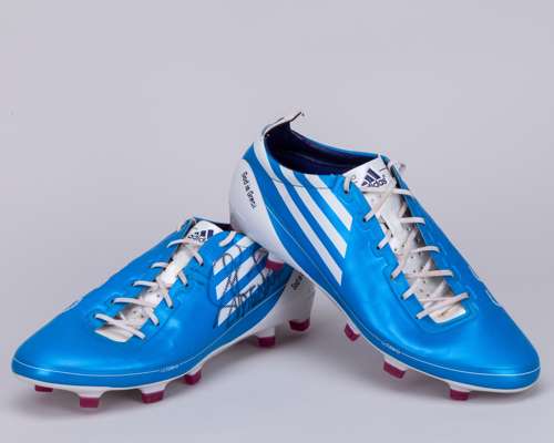 Steven Pienaar pair of blue and white Adidas F-50 football boots