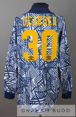 Kevin Dearden blue and white Tottenham Hotspur no.30 substitute goalkeeper's jersey, season 1993-94,
 by Umbro, long-sleeved with embroidered club cre