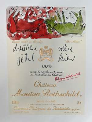 After George Baselitz (b.1938) Design de Georg Baselitz 'Die Mauer', 1989
 Lithograph in colour on Arches watermarked paper
 Signed in the stone by th