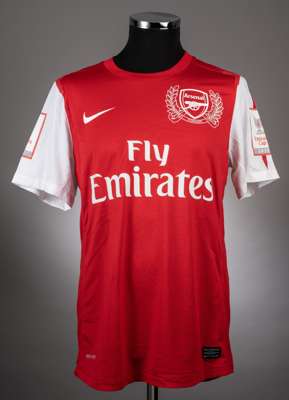 Thomas Vermaelen Arsenal red home jersey season 2011-12. Worn in the Emirates Cup tournament which took place over the weekend of 30th-31st of July at