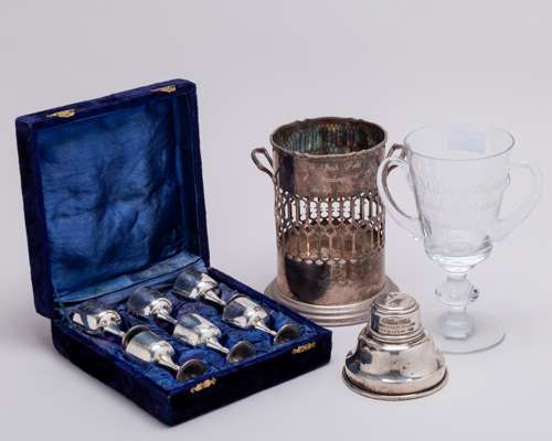 Group of trophies and memorabilia relating to the jockey Pat Eddery