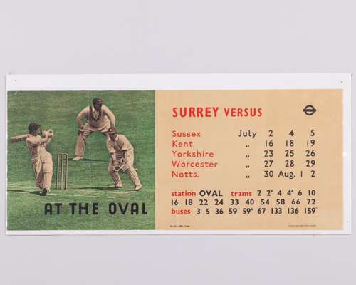 Anonymous, At The Oval, Surry Versus cricket poster