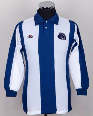 A blue and white West Bromwich Albion long-sleeved shirt