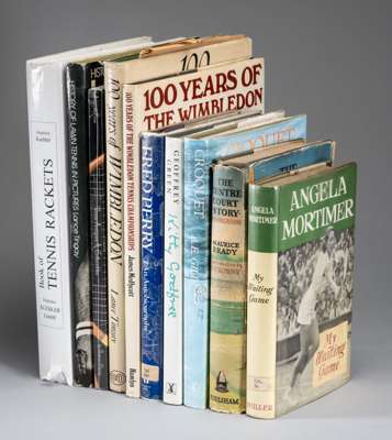Collection of post-war modern era tennis and croquet related books,
 comprising Book of Tennis Rackets by Kuebler, Sigfried, hardback with d/j, Kueble