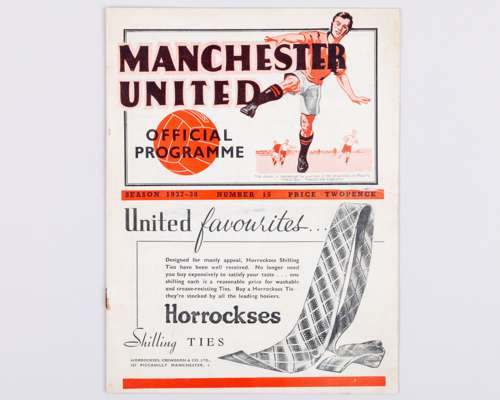 Manchester United v. Stockport County match programme, 29th January 1938