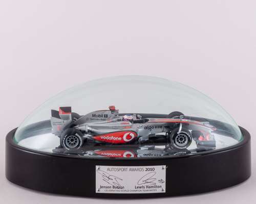 Lewis Hamilton & Jenson Button Signed 2010 Autosport Awards Limited Edition Display