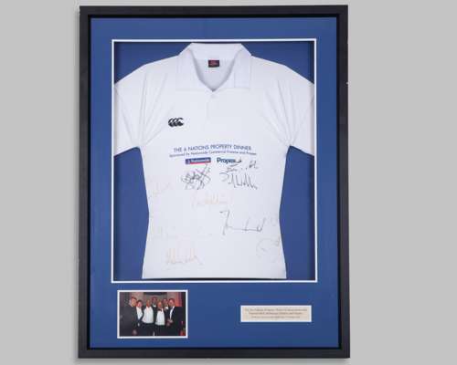 The Six Nations 2007 property dinner autographed polo shirt display