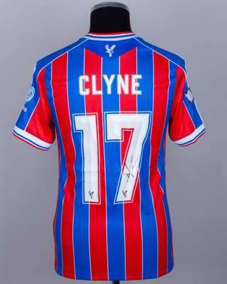 N.Clyne red and blue No.17 Crystal Palace v. Liverpool Community Shield match issued shirt