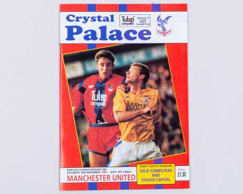 George Best autographed Crystal Palace v. Manchester Untied programme 30th November 1991