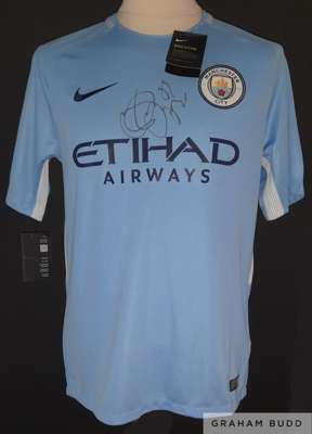 Ya Ya Toure Manchester City signed shirt 2017-18 Premier League and League Cup winners season, 
 which was to be Toure's final season with the Champio