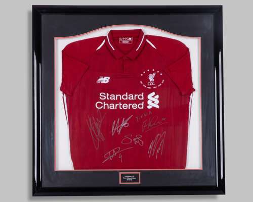 Red Liverpool autographed replica short-sleeved shirt
