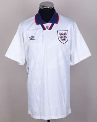 White No.10 England short-sleeved shirt, 1993-94
