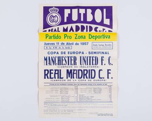 Original advertisement poster for the Real Madrid v Manchester United, poster
