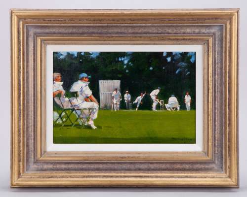 John Haskins (British, B.1938) Watching from the Boundary