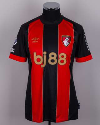 Evanilson red and black No.9 Bournemouth short-sleeved shirt, 2025