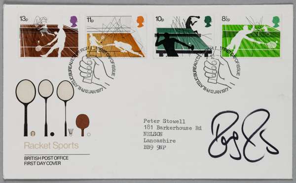 Roger Federer original signed Tennis First Day Cover,
 size 7.5 by 4.5in., nicely signed in black pen by Roger Federer to the clear portion of the cov