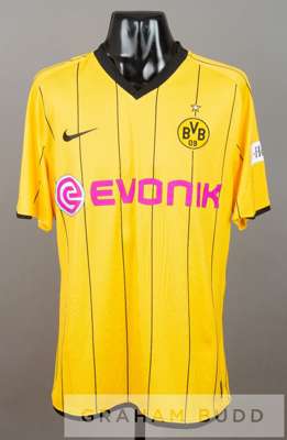 Marcel Schmelzer yellow and black Borussia Dortmund no.29 jersey v Tottenham Hotspur in the Feyenoord Jubilee Tournament, at Signal Iduna Park, 3rd Au