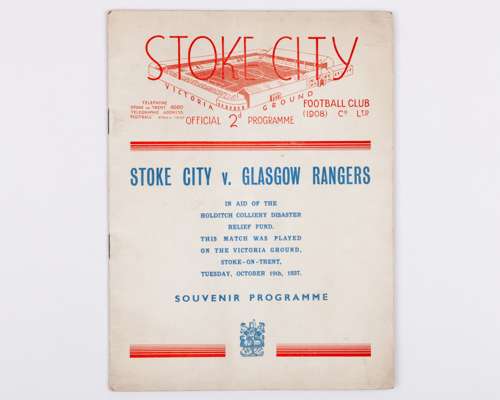 Stoke City v. Glasgow Rangers souvenir programme, 19th October 1937