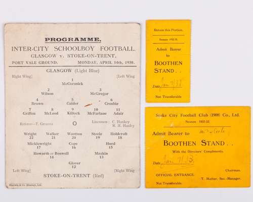 A Stoke City Boothen Stand ticket, 7th January 1933