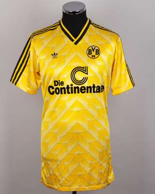 Murdo MacLeod yellow No.6 Borussia Dortmund short-sleeved shirt, 1988-89