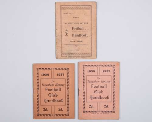 Three Tottenham Hotspur handbooks, 1919-20, 1936-37 and 1938-39