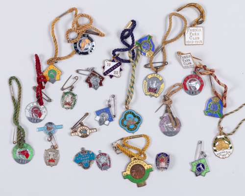 A collection of 26 Irish Racescourse members' badges