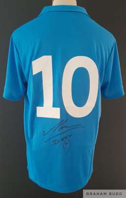 Maradona signed Napoli 1989-90 replica home shirt, 
 size XL, in excellent condition with Mars sponsor to front, Diego has signed neatly and boldly be