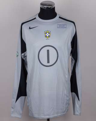 Dida grey and black No.1 Brazil v. France FIFA Centenary goalkeeper shirt, 2004