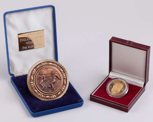 Paul Parker The Varig Cup England v. Brazil medal,1990