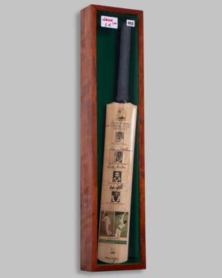 West Indies Cricketing Knights autographed cricket bat display