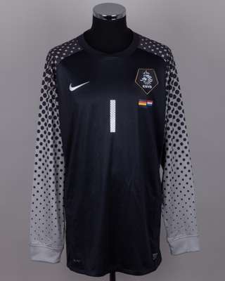 Maarten Stekelenburg black and grey No.1 Holland v. Germany goalkeepers shirt, 2011