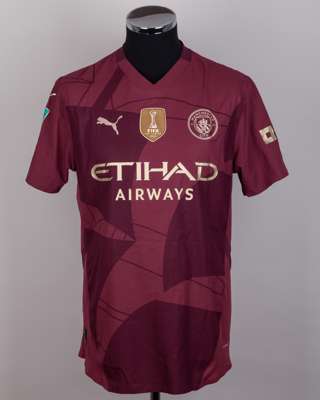 Erling Haaland claret No.9 Manchester City short-sleeved shirt