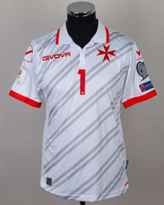 Andrew Hogg white and grey No.1 Malta short-sleeved shirt