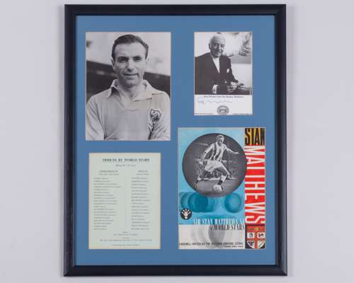 Stanley Matthews a framed display