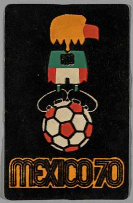 1970 Mexico World cup flock paper design No.5 N. Pico postcard sent from Nobby Stiles to friend Tommy Hamilton, 
 which reads Dear Tommy, Just a line 