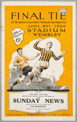 F.A. Cup Final programme Bolton Wanderers v Manchester City, played at Wembley Stadium, 254h April 1926, 
 20-page, creases, rust staples and marks