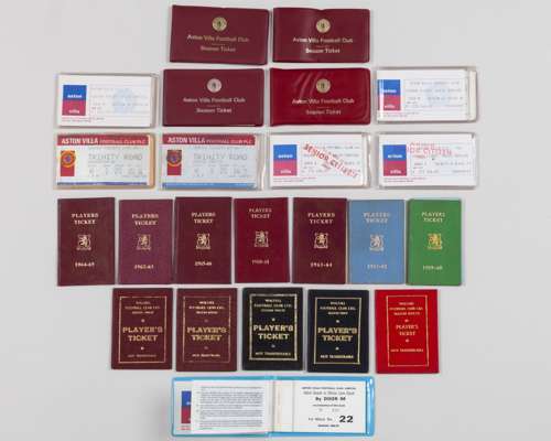 Jimmy McEwan seven Aston Villa Players tickets, 1059-60 to 1965-66