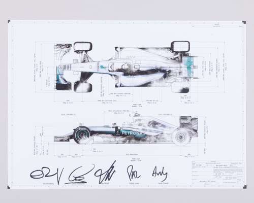 Mercedes-AMG Petronas F1 Team 2016 Signed Technical Drawing