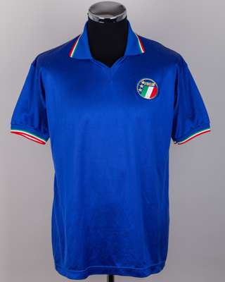 Roberto Donadoni blue No.17 Italy v. Austria short-sleeved shirt, 1990