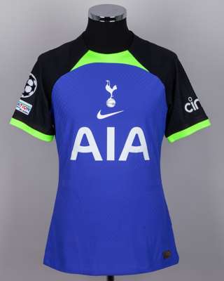 Son Heung Min blue, black and yellow No.7 Tottenham Hotspur short-sleeved shirt