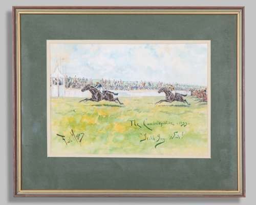 George Finch Mason (British, 1850-1915) horse racing watercolour