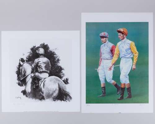 Group of five limited edition horse racing prints