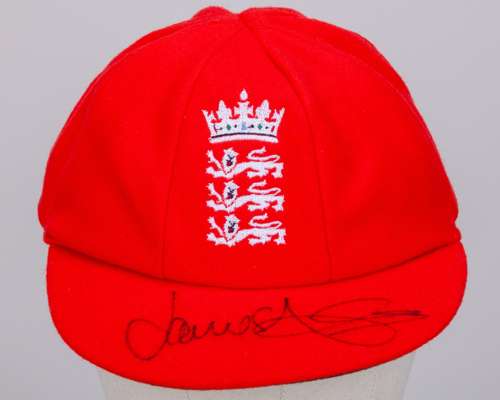 James Anderson red England Red For Ruth autographed cap