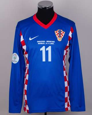 Croatia - Darijo Srna blue, red and white No.11 Croatia v. England match issued shirt, 2007