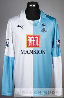 Robbie Keane white and pale blue Tottenham Hotspur 125 Years anniversary no.10 jersey v Aston Villa at White Hart Lane, 1st October 2007,
 spare long-