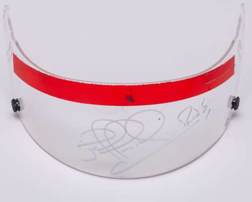 Nigel Mansell Signed Used Visor (Red Strip)