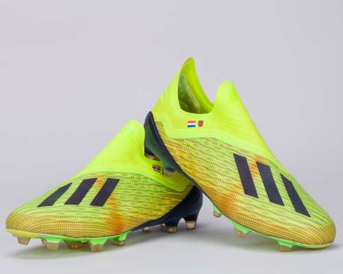 Justin Kluivert yellow Adidas X match worn football boots
