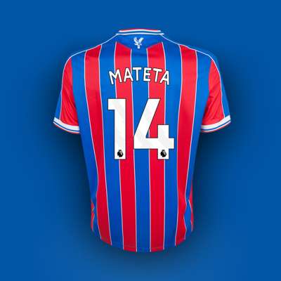 Jean-Philippe Mateta red and blue No.14 Crystal Palace v Manchester United match issued shirt
