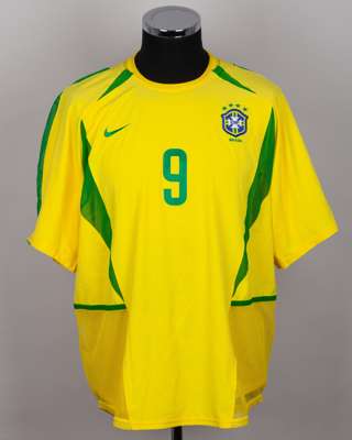 Ronaldo yellow and green No.9 Brazil short-sleeved shirt